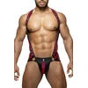 Image de Ensemble Harnais + Jockstrap TITANO Noir-Bordeaux L/XL