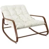 Image de Fauteuil à bascule Tulum avec accoudoirs imitation bois et coussin - Blanc