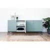 Image de Buffet 4 portes 200 cm KASHA Pieds noir bleu clair BOBOCHIC