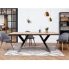 Image de Table à manger STEEL Bois de manguier massif et pieds en métal noir 220x100 BOBOCHIC