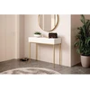 Image de Console 2 tiroirs KASHA Pieds or blanc BOBOCHIC