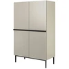 Image de Buffet haut 2 portes 100 cm KASHA Pieds noir beige BOBOCHIC