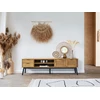 Image de Meuble TV 180 cm ALBI bois massif et rotin BOBOCHIC