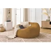 Image de Pouf ultra moelleux VOLTAIRE velours côtelé jaune BOBOCHIC