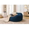 Image de Pouf ultra moelleux VOLTAIRE velours côtelé bleu foncé BOBOCHIC