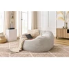 Image de Pouf ultra moelleux VOLTAIRE velours côtelé beige BOBOCHIC