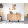 Image de Buffet 3 portes 140 cm OPERA effet chêne et imitation marbre noir BOBOCHIC
