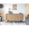 Image de Buffet 4 portes 180 cm OPERA effet chêne et imitation marbre noir BOBOCHIC