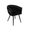 Image de Lot de 2 fauteuils de table CHARLOTTE Tissu velours noir BOBOCHIC