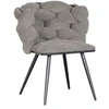 Image de Lot de 2 chaises CHLOE tissu texturé et pieds métal noir gris foncé BOBOCHIC