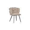 Image de Lot de 2 chaises CHLOE Tissu texturé marron clair BOBOCHIC