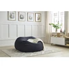Image de Pouf ultra moelleux MERIBEL tissu bouclette bleu foncé BOBOCHIC