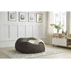 Image de Pouf ultra moelleux MERIBEL tissu bouclette marron BOBOCHIC