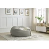 Image de Pouf ultra moelleux MERIBEL tissu bouclette gris clair BOBOCHIC