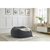 Image de Pouf ultra moelleux MERIBEL tissu imitation fourrure gris foncé BOBOCHIC