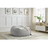 Image de Pouf ultra moelleux MERIBEL tissu imitation fourrure gris clair BOBOCHIC