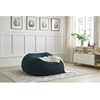 Image de Pouf ultra moelleux MERIBEL tissu imitation fourrure bleu foncé BOBOCHIC