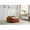Image de Pouf ultra moelleux MERIBEL tissu imitation fourrure orange BOBOCHIC