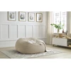 Image de Pouf ultra moelleux MERIBEL tissu imitation fourrure beige BOBOCHIC