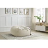Image de Pouf ultra moelleux MERIBEL tissu imitation fourrure blanc BOBOCHIC