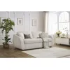 Image de Canapé droit convertible CEZANNE ouverture express tissu bouclette blanc 160x194 BOBOCHIC 3 places