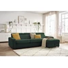 Image de Canapé d'angle réversible convertible coffre MONACO tissu lisse vert 140x190 réversible BOBOCHIC 3 places