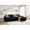 Image de Canapé d'angle réversible convertible coffre MONACO tissu lisse bleu foncé 140x190 réversible BOBOCHIC 3 places