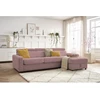 Image de Canapé d'angle réversible convertible coffre MONACO tissu lisse rose 140x190 réversible BOBOCHIC 3 places