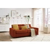 Image de Canapé droit convertible MONACO ouverture express tissu lisse orange 140x190 BOBOCHIC 3 places