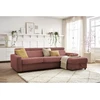 Image de Canapé d'angle réversible convertible coffre MONACO velours côtelé rose 140x190 réversible BOBOCHIC 4 places