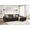 Image de Canapé d'angle réversible convertible coffre MONACO velours côtelé gris foncé 140x190 réversible BOBOCHIC 4 places