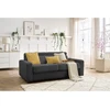 Image de Canapé droit convertible MONACO ouverture express velours côtelé gris foncé 140x190 BOBOCHIC 3 places