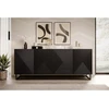 Image de Buffet 4 portes 200 cm ALICE pieds en métal chêne et noir BOBOCHIC