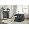 Image de Pouf ultra moelleux LILIBET tissu imitation fourrure gris foncé BOBOCHIC