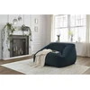 Image de Pouf ultra moelleux LILIBET tissu imitation fourrure bleu foncé BOBOCHIC