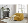 Image de Pouf ultra moelleux LILIBET tissu imitation fourrure jaune BOBOCHIC