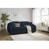 Image de Canapé droit convertible CEZANNE ouverture express tissu lisse bleu foncé 160x194 BOBOCHIC 3 places