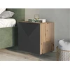 Image de Table de chevet 1 porte ALICE gris foncé BOBOCHIC