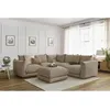 Image de Canapé d'angle réversible ERNEST avec pouf taupe réversible BOBOCHIC 5 places