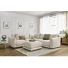 Image de Canapé d'angle réversible ERNEST avec pouf beige réversible BOBOCHIC 5 places