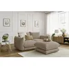 Image de Canapé droit fixe 2 places ERNEST avec pouf taupe BOBOCHIC