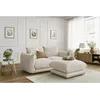Image de Canapé droit fixe 2 places ERNEST avec pouf beige BOBOCHIC