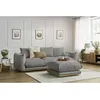 Image de Canapé droit fixe 3 places ERNEST avec pouf gris foncé BOBOCHIC
