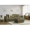 Image de Canapé droit fixe 3 places ERNEST avec pouf vert BOBOCHIC