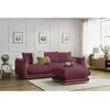 Image de Canapé droit fixe 3 places ERNEST avec pouf rouge BOBOCHIC
