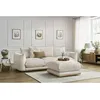 Image de Canapé droit fixe 3 places ERNEST avec pouf beige BOBOCHIC