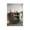 Image de Buffet haut 2 portes 120 cm ATLAS avec niches noir BOBOCHIC