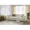 Image de Canapé droit convertible coffre EZECHIEL tissu lisse beige BOBOCHIC 3 places