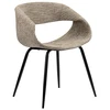 Image de Lot de chaises ISABELLE tissu texturé pieds noirs gris BOBOCHIC