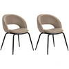 Image de Lot de 2 chaises DOMI tissu velours marron clair BOBOCHIC